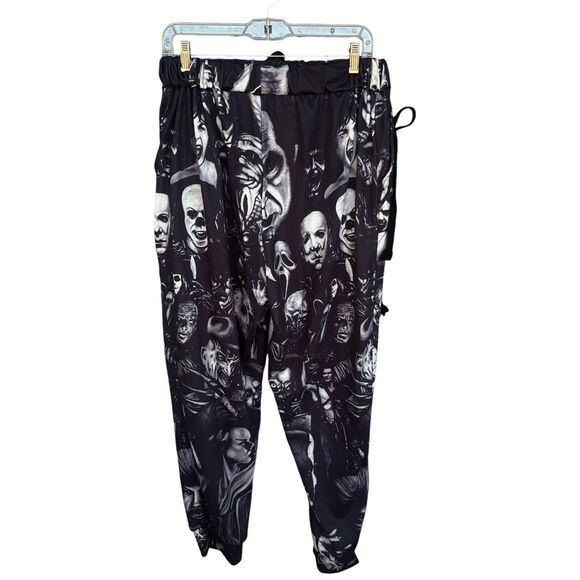 Halloween Horror Jogger Pants‎ Womens Medium All Over Print Scary Movie - Picture 2 of 13